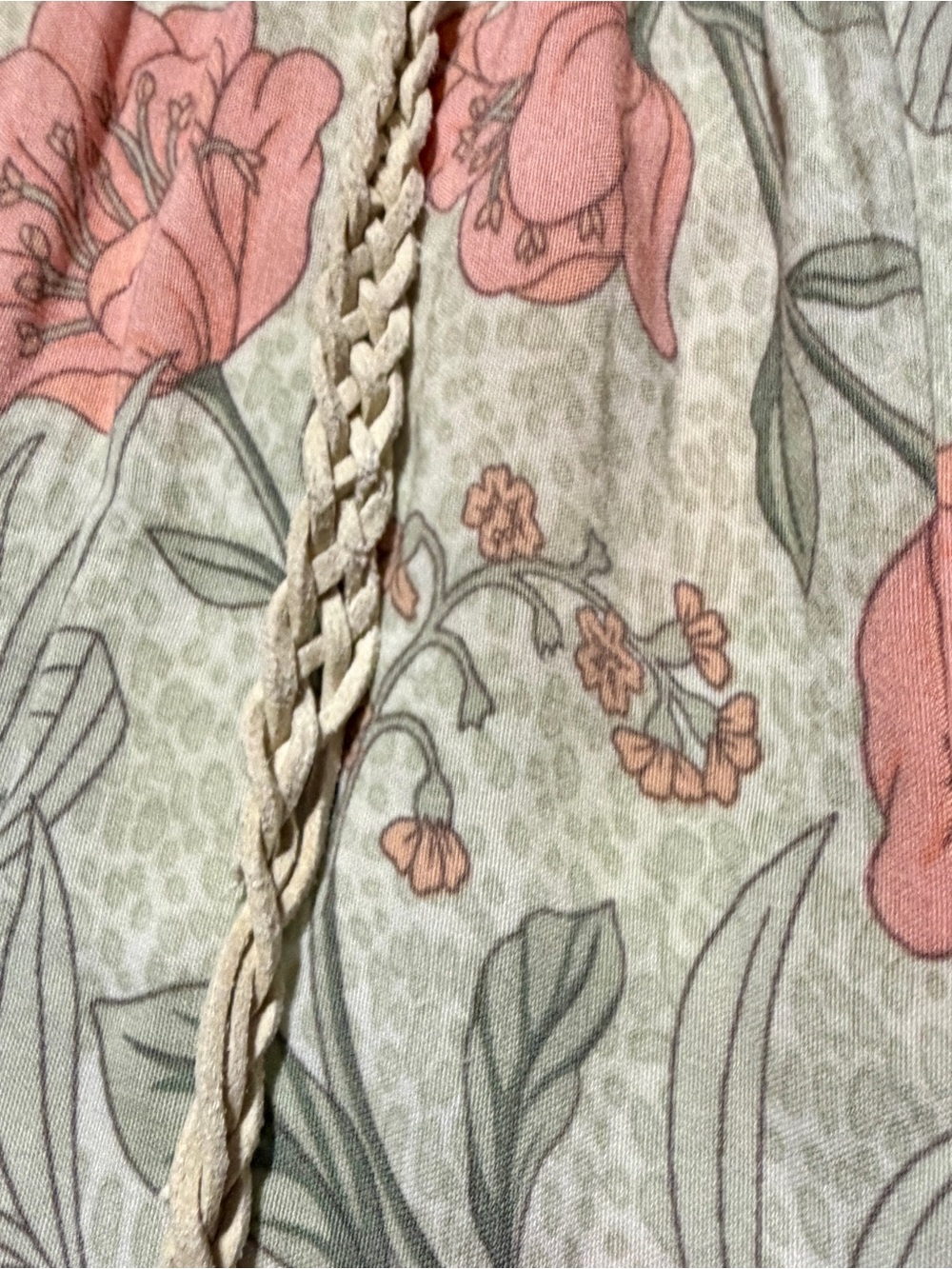 FLAW-SVF Boho Floral Tiered Maxi Dress Cowrie Shell V- Neck Size L / UK 12/US 8 - Picture 7 of 10